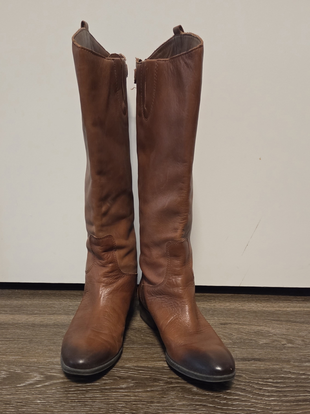 Classic Tall Leather Riding Boots in Congac, Sam Edelman "Penny" Boot.